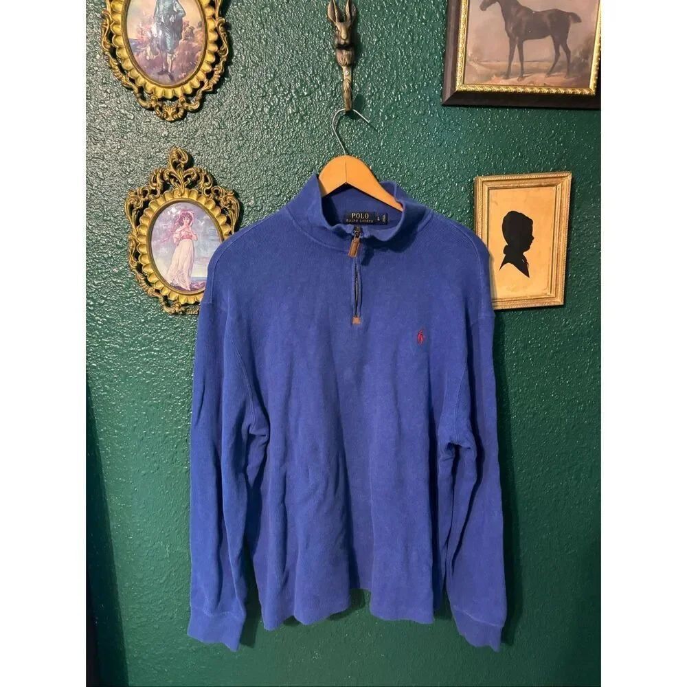 Polo Ralph Lauren Men’s Blue Quarter Zip Sz Large